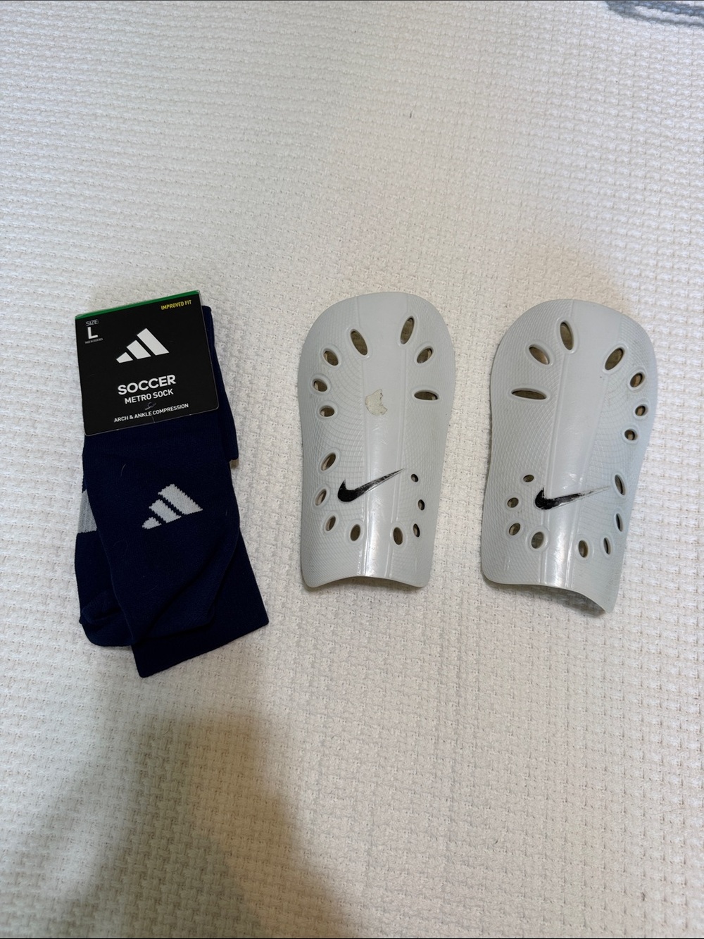 Under Armour Navy Socks with Nike Shin Guards